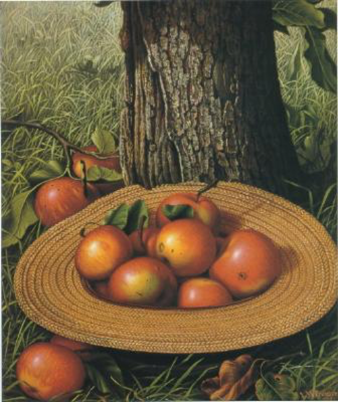 Painting: Straw Hat with Apples