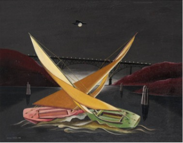 Malcom M. Roberts, Aurora Bridge, c. 1936, tempera on board, 17-3/4 x 22-1/2 inches.
Seattle Art Museum, Eugene Fuller Memorial Collection. Photo Scott Leen.