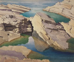 Vanessa Heldner, Pool Below Kettle Falls, 1939-41, watercolor on board, 19 x 22-3/4 inches.
Northwest Museum of Arts and Culture. Photo courtesy NMAC.